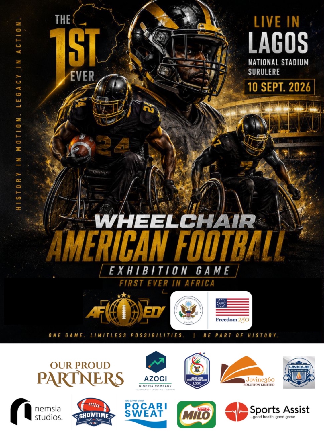 Wheelchair American Football Exhibition Game — athletes on court